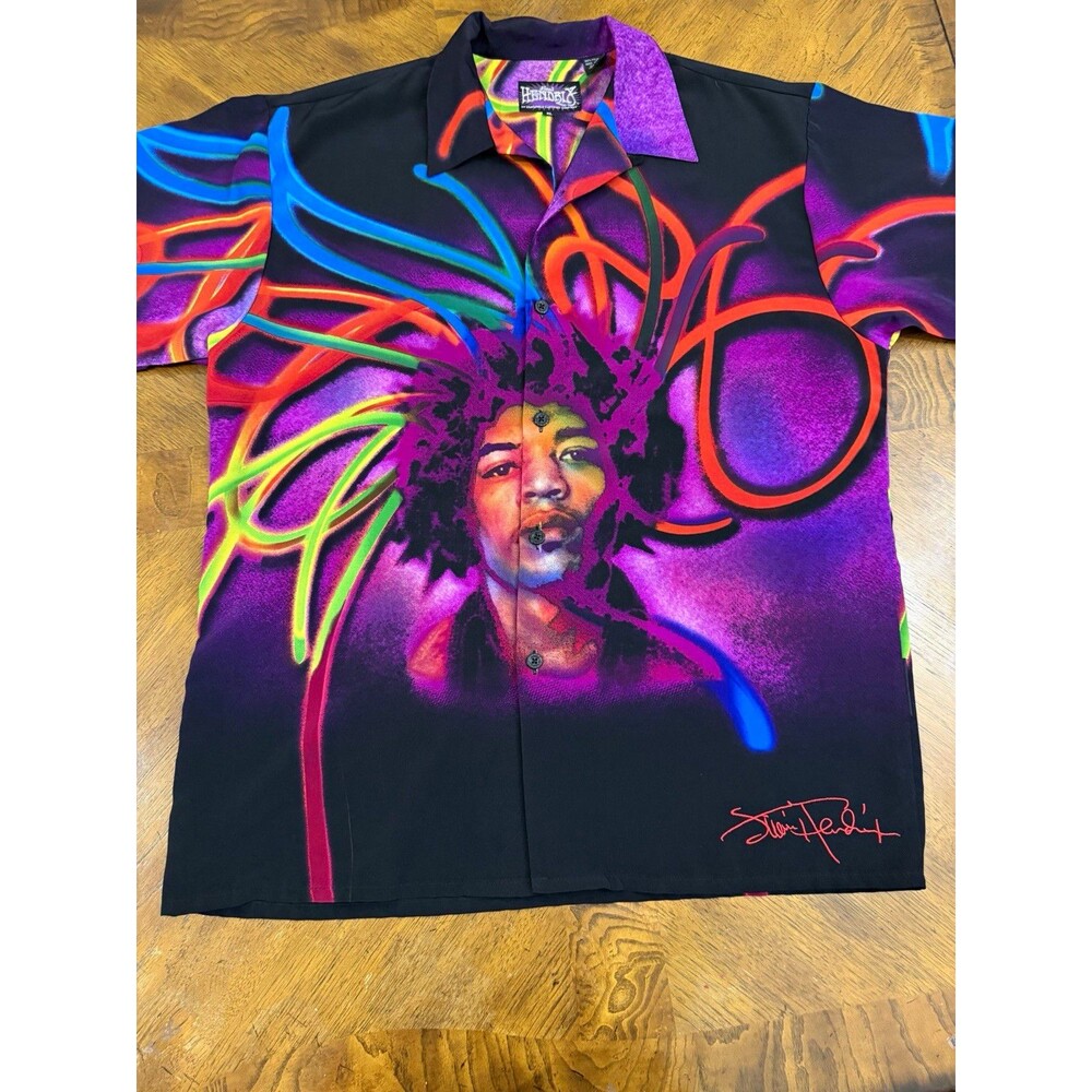 Vintage Jimi Hendrix Dragonfly Shirt XL Axis Bold As Love  Psychedelic Button Up